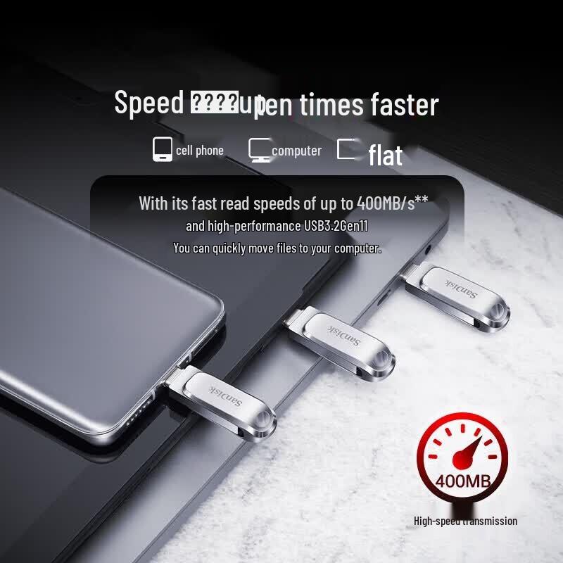 SanDisk USB-накопитель 256 ГБ Ultra Dual Drive Luxe Type-C