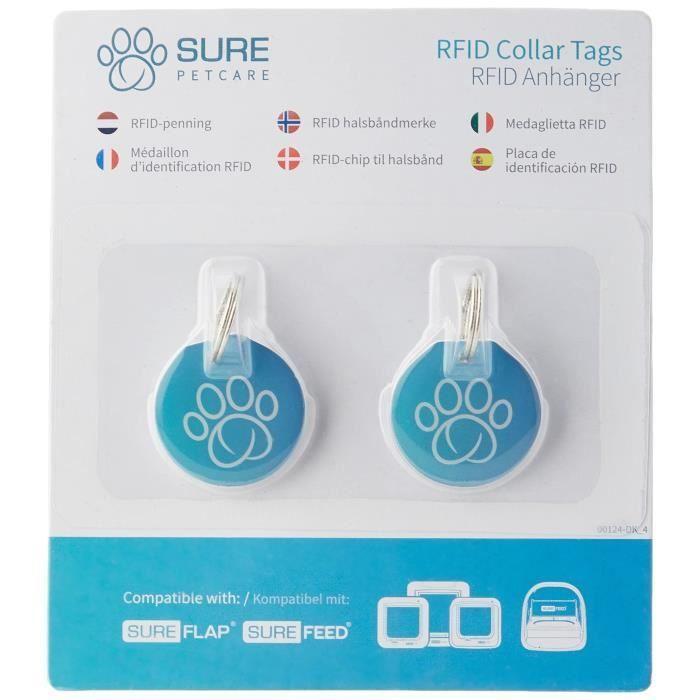 SUREFLAP Médaillon d'identification - SUREFLAP - Lot de 2 - Radiofréquence - Compatible extérieur - Pour chats adultes