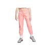Детские трикотажные спортивные штаны с однотонным принтом логотипа и манжетами на завязках, детские штаны розового цвета BV2751-697