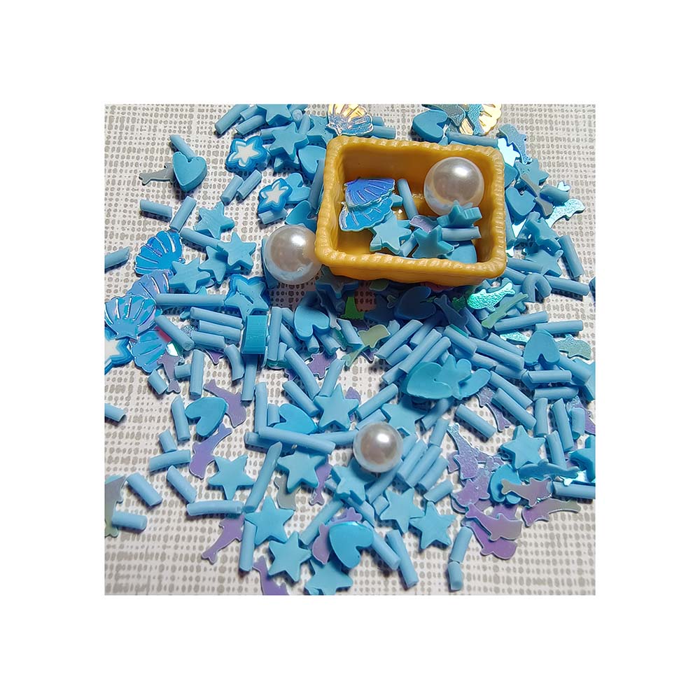 2024 New Slime Fillers Soft Polymer Clay Blue Fish Star Sprinkles Mixed Acrylic Pearl Beads Fit Nail Craft Slime Toys