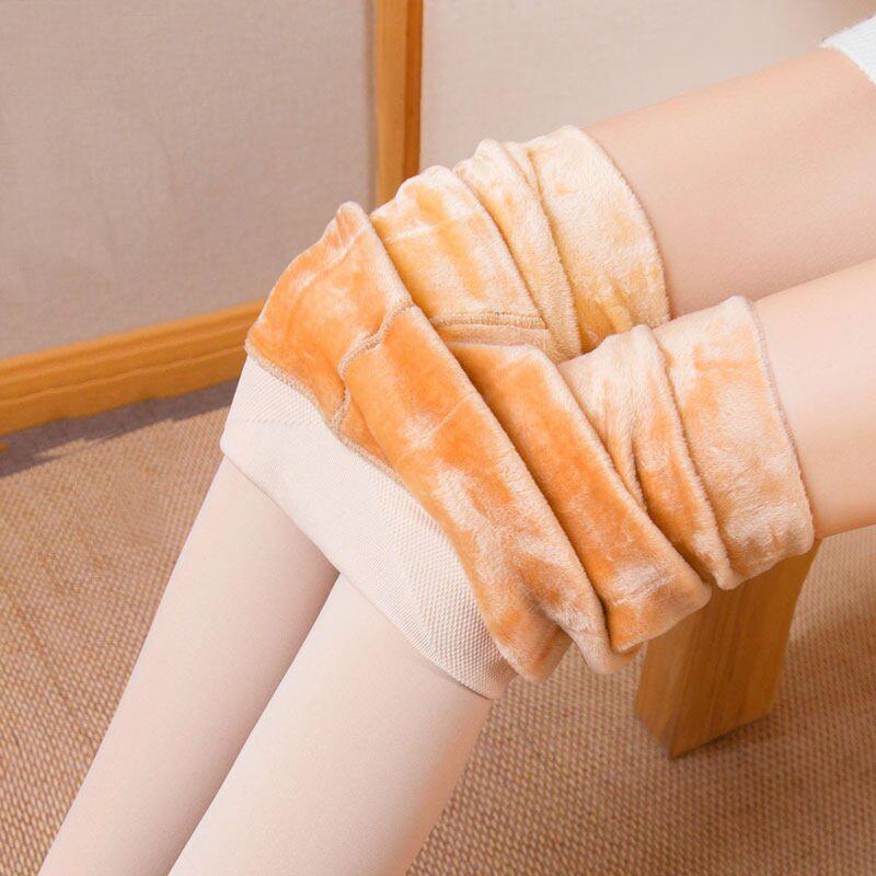 Women Solid Color Slim Pantyhos Winter Thick Warm Super Stretchy Velvet High Waist Leggings