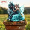 2D Flat Dragon and Fairy Garden Decoration - Plastic Outdoor Lawn Ornament, Fantasy  Decoration, Exquisite Wing Design, Suitable for Potted Garden Art