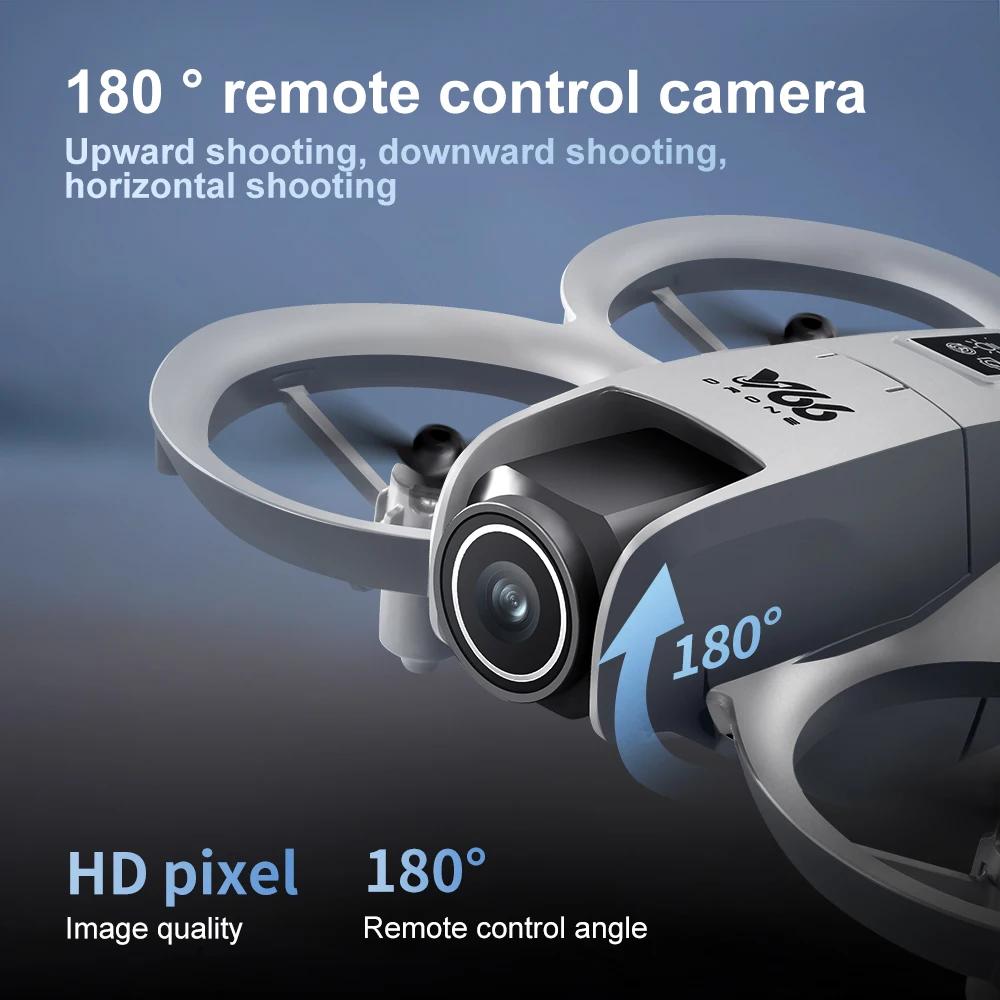 Новый мини-дрон V66 с двойной камерой 4K HD, безголовым режимом, обходом препятствий, FPV-дрон, складной квадрокоптер с дистанционным управлением и поворотом на 360°, детская игрушка в подарок
