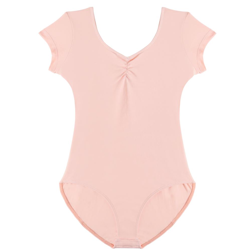 Балетные купальники для девочек с коротким рукавом, хлопковые с тюлем, одежда для балетных танцев, костюм для гимнастических тренировок