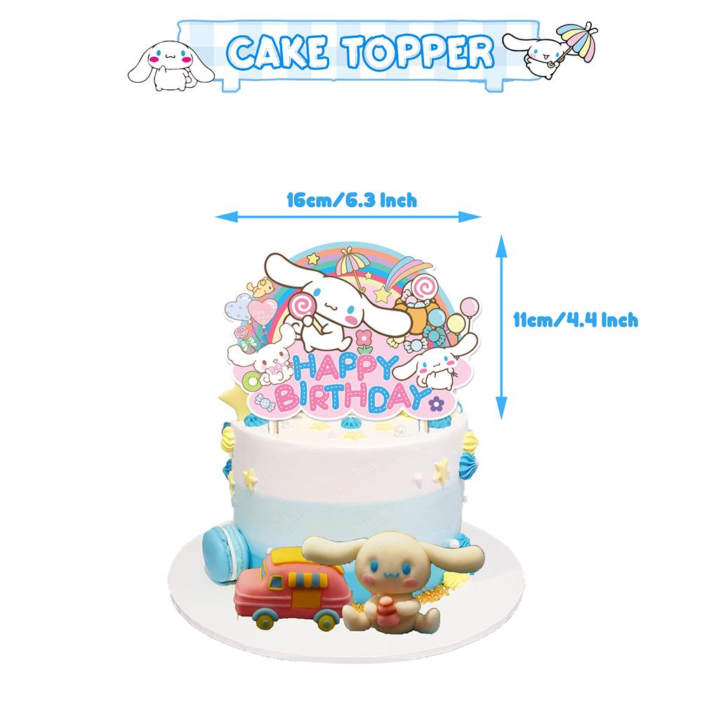 Kawaii Dog Party Supplies Include Banner Cake Topper Balloons for Theme Party