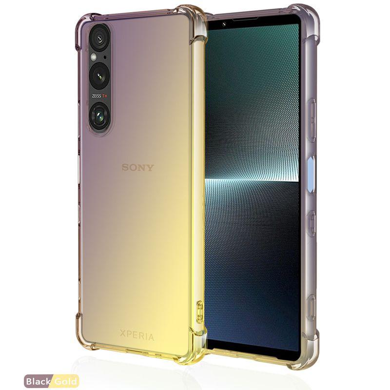 Градиентный силиконовый TPU чехол для Sony Xperia 1 VI 10 V 5 IV III Защитная крышка Ударопрочный Прозрачный Fundas Coque Capa
