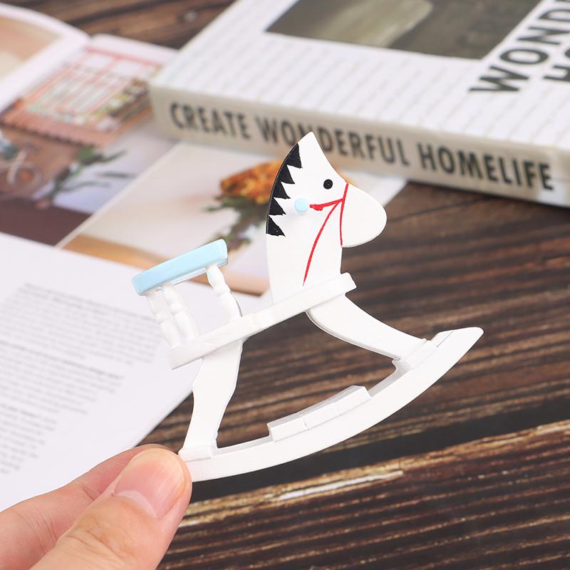 1:12 Миниатюрный кукольный домик Деревянное кресло-качалка Лошадка Мебель для детской комнаты