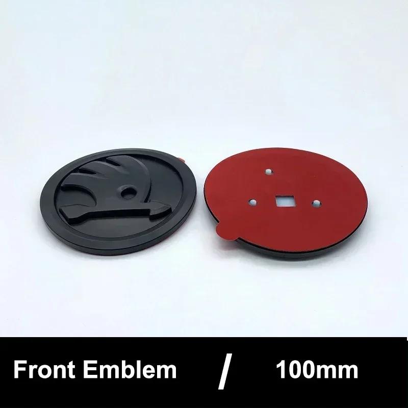 DYZ5 ABS 100mm Front Rear Emblem Decals for Skoda Yeti Superb Octavia A7 RS Rapid Fabia Karoq Car Trunk Badge Sticker Accessories