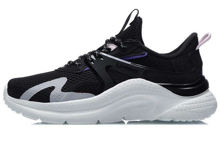 Li Ning Liuyun Lightweight Slip Resistant, Abrasion Resistant, Lightweight Low top Running Shoes Women's Black White AGLR036-1
