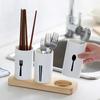 High-grade Chopsticks Storage Rack White Spoon Fork Drain Box Flatware Organizer  for Kitchen