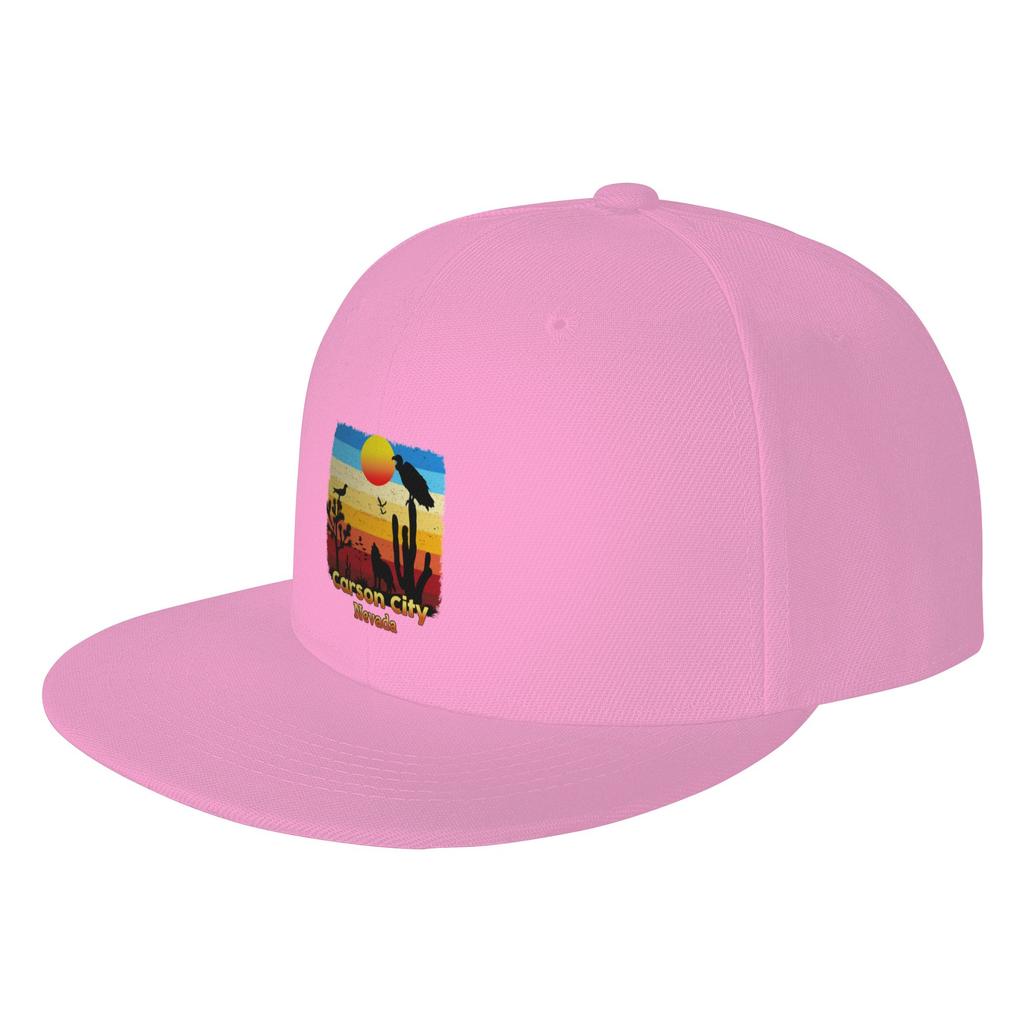 Fashion Carson City Nevada NV Cactus Vulture Coyote Sunset Retro Desert Flat Brim Sun Hat  Baseball Cap Sun Visor Hat