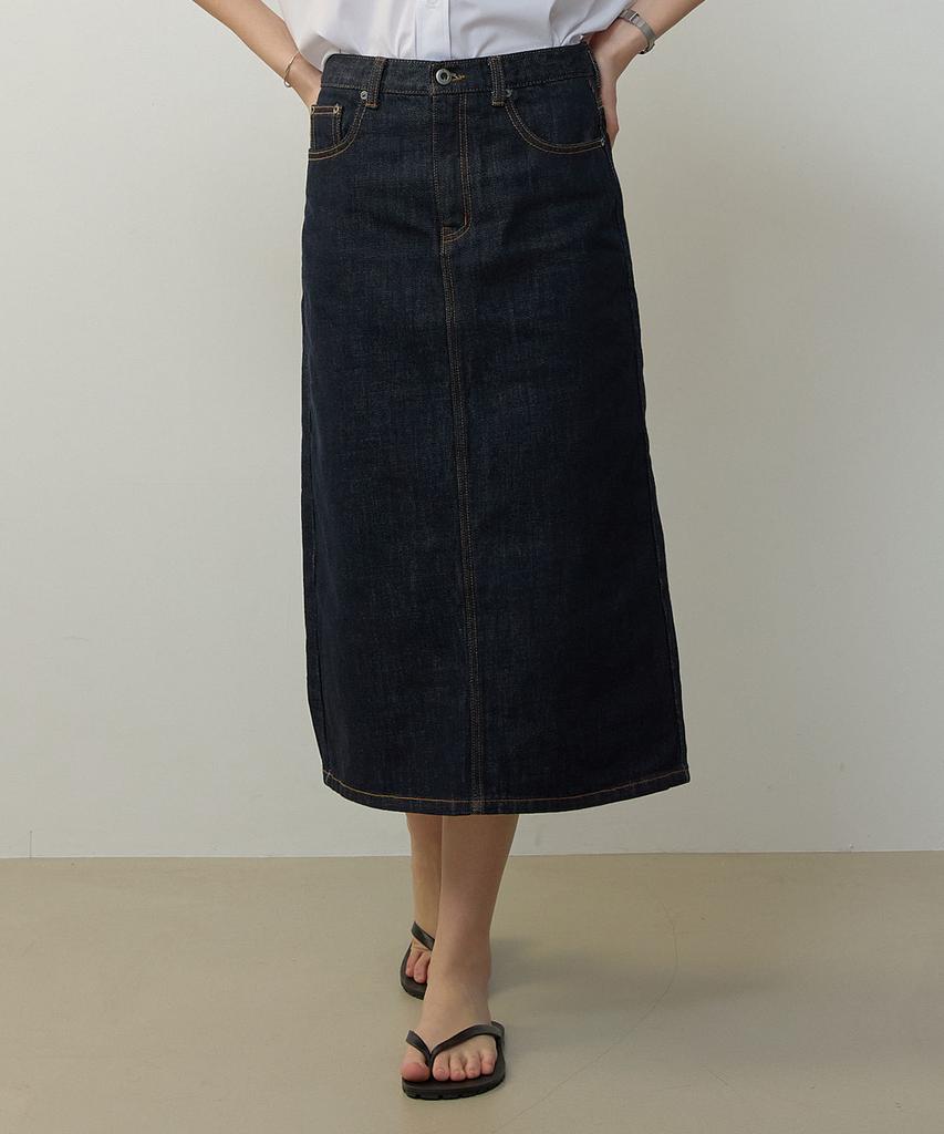 City Breeze Denim Long Skirt_Indigo