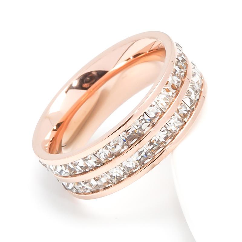 Минималистичное кольцо из титановой стали с алмазной огранкой, кольцо для пары из нержавеющей стали, модная бижутерия