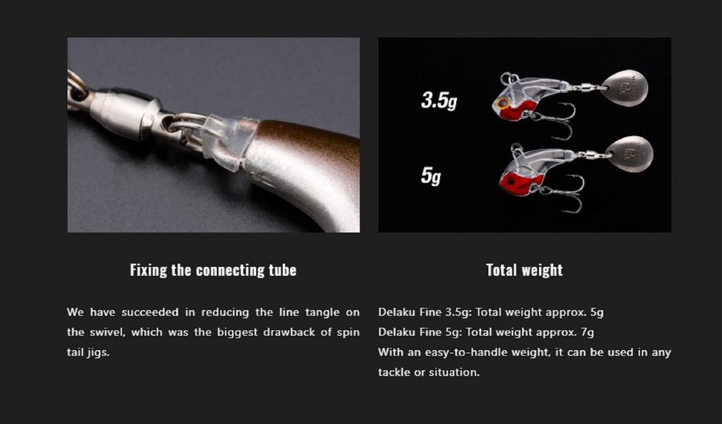 Jackall Deracoup Fine 3/16 oz Spin Tail Sinking Lure Silver Gold Bk (5096)