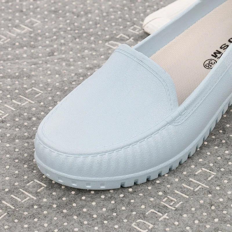 Women's Rain Shoes Spring Summer Female Flat PVC Waterproof Women Shoe Non-Slip Comfortable Casual Woman Rain Boots Flats Shoes