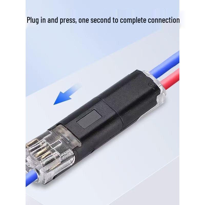 LED Strip Quick Connect Terminal Block - D2 Interlocking, Removable 2P, Double Wire, No Stripping Needed