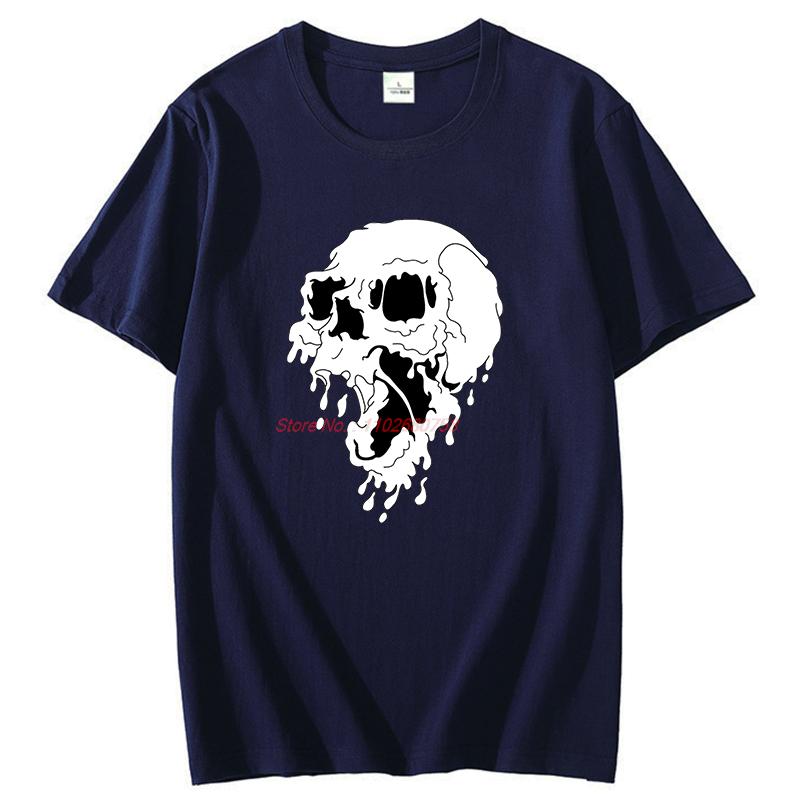 Skull Blood Splatter Funny Graphic T Shirts Fashion Tees Tops Summer Cotton New Shirts And Tshirts Unisex Print T Shirt