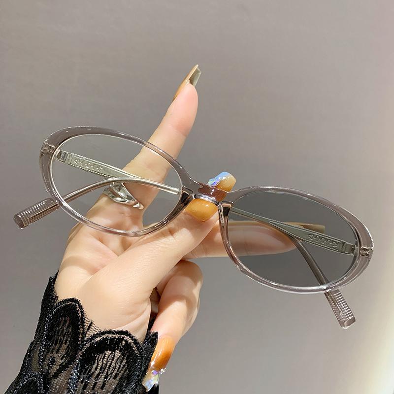 Светочувствительные меняющие цвет Эллиптические Модные Очки с толстой оправой в стиле хай-энд для близоруких с маленькой оправой 6093