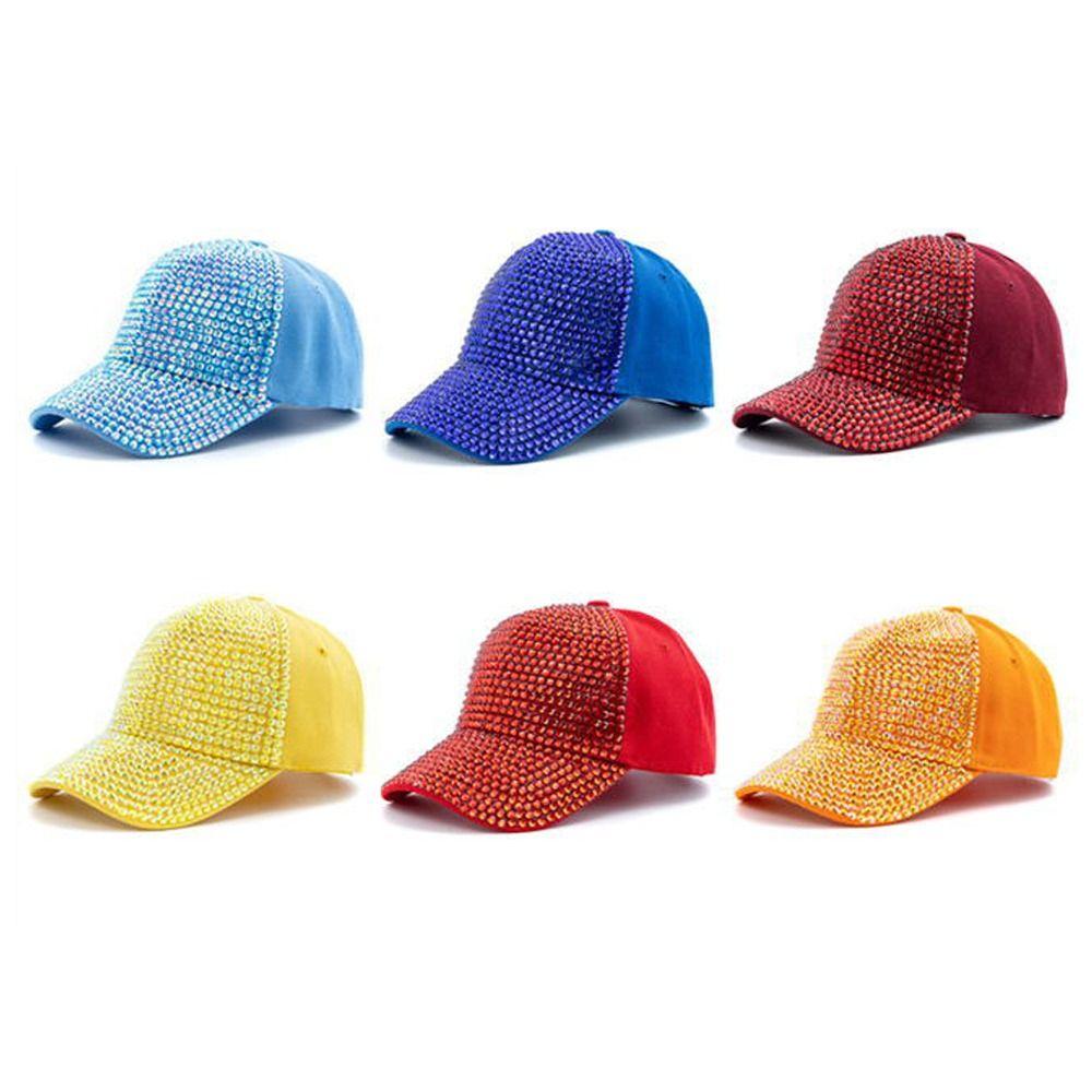 Breathable Rhinestones Baseball Caps Adjustable Sunscreen Hats Luxury Sun Hat  For Women Girls