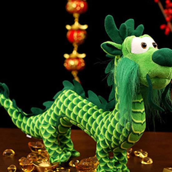 2024 год Дракон-талисман плюшевая кукла Мягкая кукла-животное 3D стоячая поза Китайский Зодиак Дракон Плюшевые Фестиваль Украшения Дома Новый