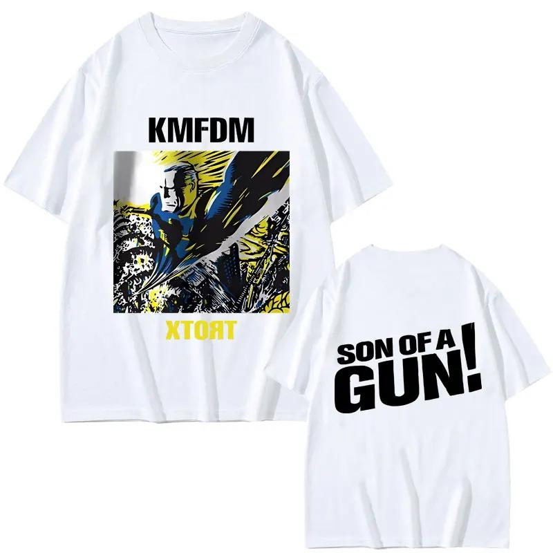 Лето 2026 Рок-группа KMFDM XTORT Двусторонняя Печать Мужская Мода Чистый Хлопок Ретро Готический Уличный Повседневный Свободный Футболка
