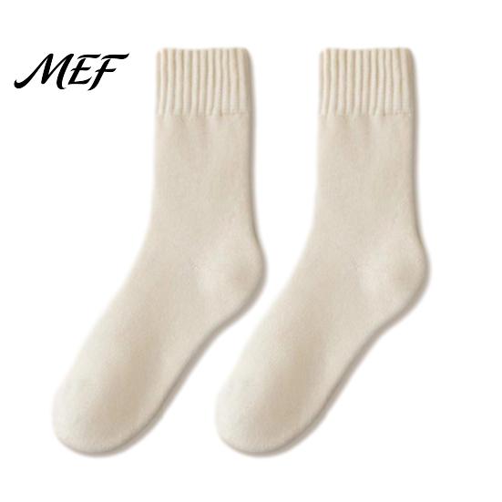 Breathable Skin Friendly Winter Footwear Women Thickened Socks, Solid Color Mid Calf Thermal Fleece Lined Durable Reinforced Heel And Toe Socks