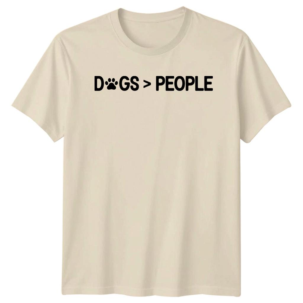Funny Dogs Over People Quote Paw Print Pet Lover T-Shirt