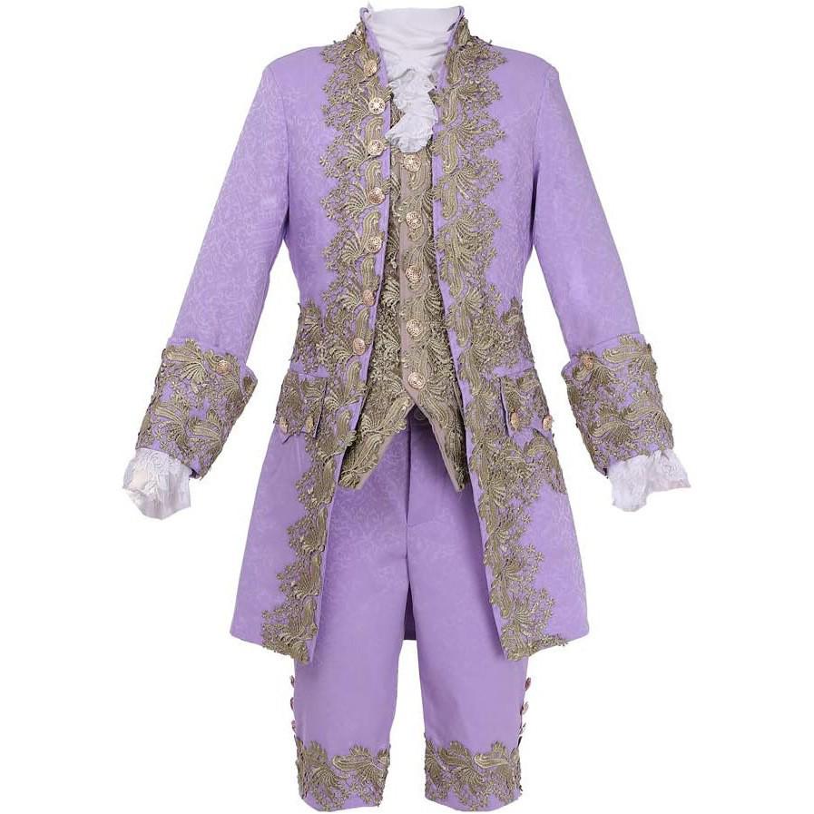Popular Medieval Court Prince Lace Gown Set for Cosplay and Performance
