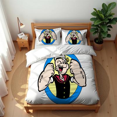 Детский мультяшный набор постельного белья Popeye с наволочками 75*50 см, 3D мультяшный принт, детский комплект постельного белья на молнии