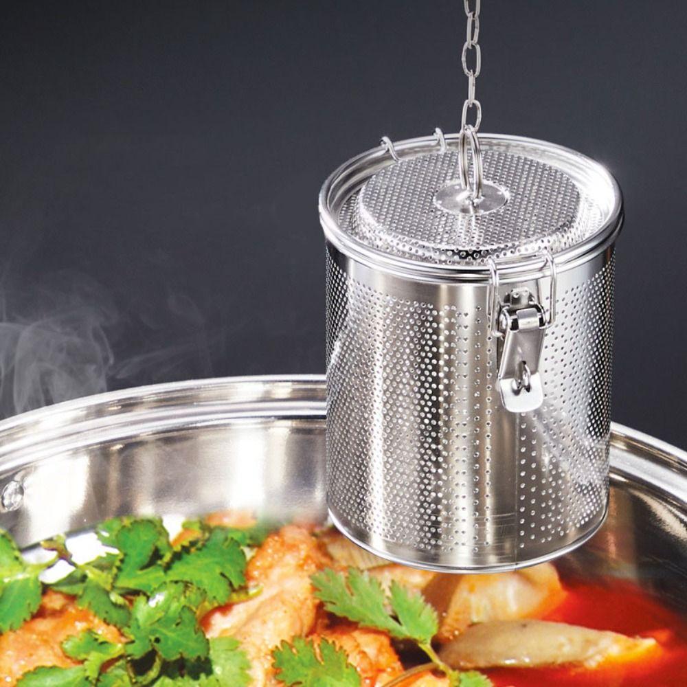 304 Stainless Steel Stew Seasoning Strainer Fine Mesh Spices Strainer Tea Ball Infuser Hot Pot