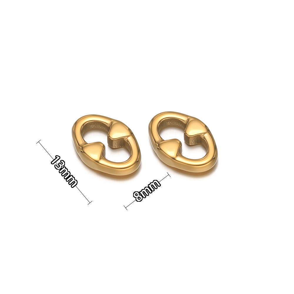 20pcs 304 Stainless Steel Oval Q Shaped Charms Connectors for DIY Jewelry Findings Necklace Pendant Earrings Making Accessories