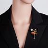 Роскошная брошь в форме танцующей девушки в корейском стиле, со стразами, аксессуары для костюма, хрустальная брошь