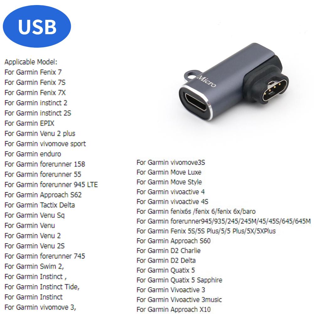Док-станция для быстрой зарядки USB для Garmin Vivoactive 3 charger 4s 935 Venu Sq 945 245 Fenix 5S 5X Plus 7 6 6S 6X Pro Кабель для зарядки