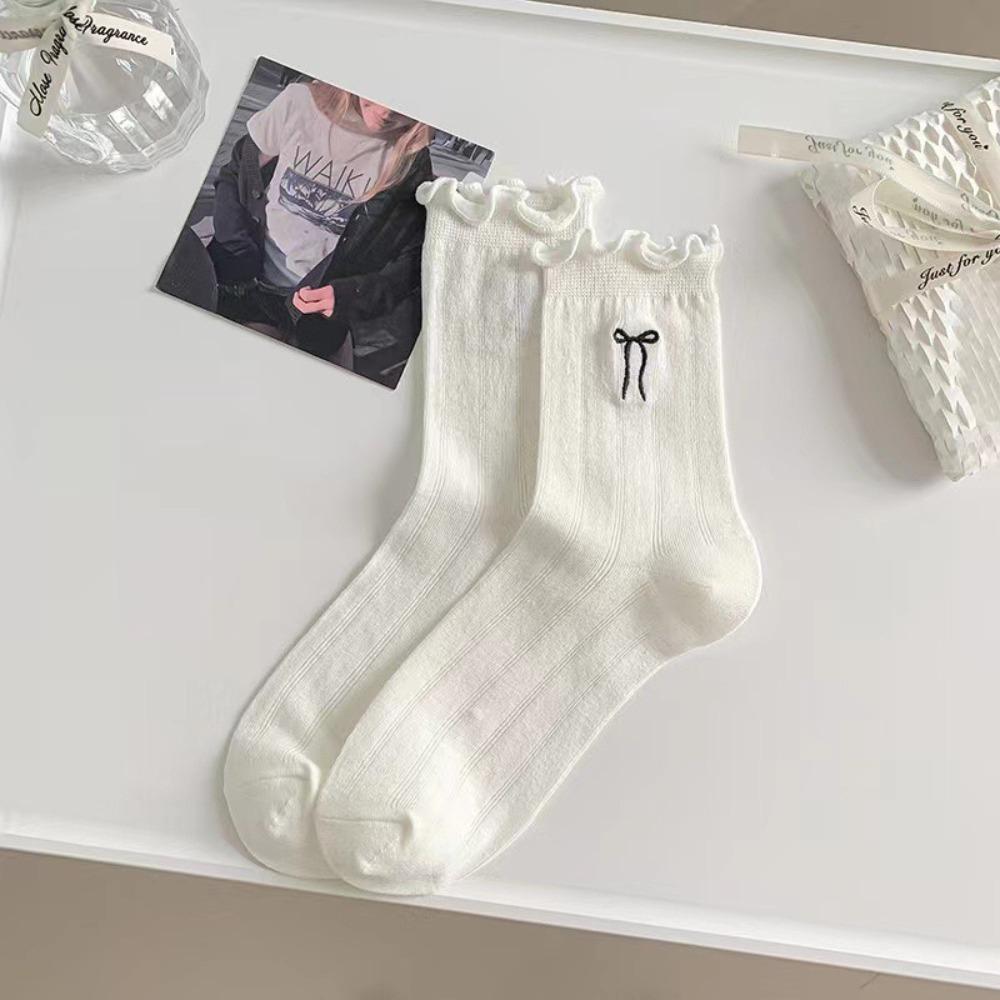 Sweet Bow Lace Hollow Socks Lolita Style Short Crew Socks New Anklets Socks  for Spring Summer