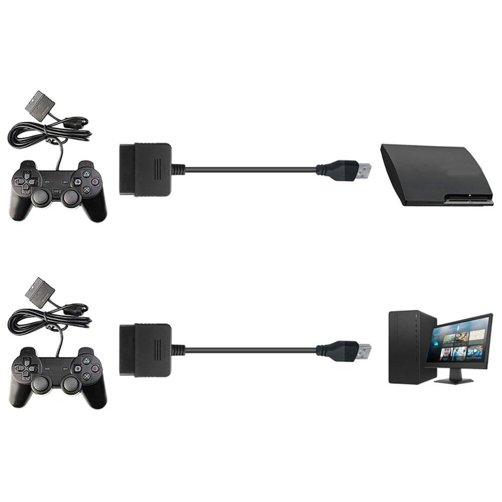 1pc Black 15cm USB Adapter Cable For PS2 Controller To PS3 or PC