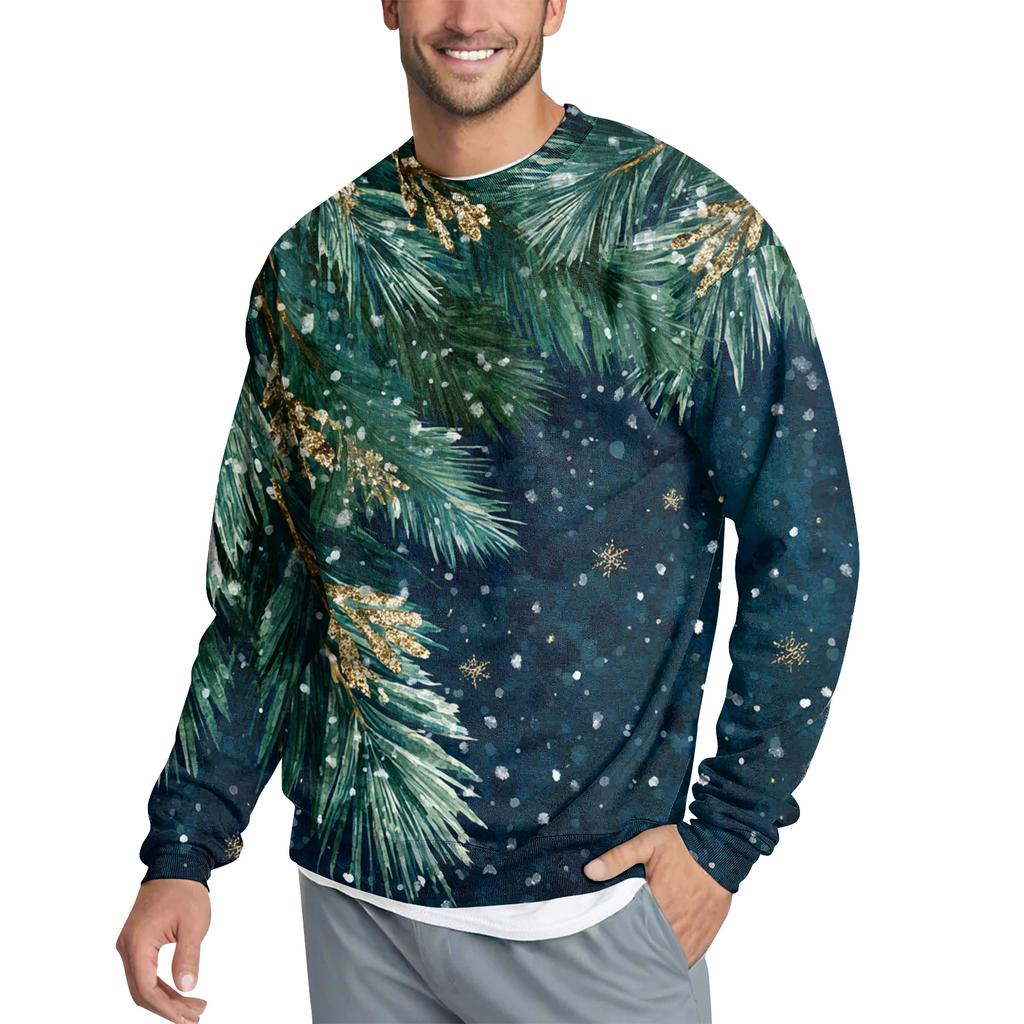 Мужской повседневный модный свитшот с принтом и круглым вырезом