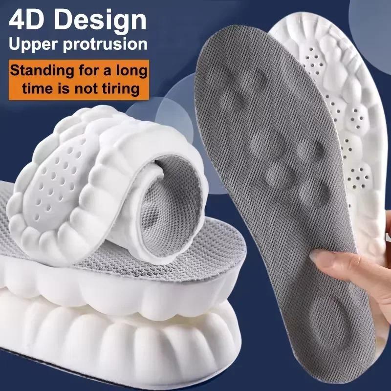 Мягкие Дышащие Амортизирующие Стельки для Бега 4D Облачная Технология Полиуретановая Подошва Спортивные Стельки для Ортопедической Поддержки 2026