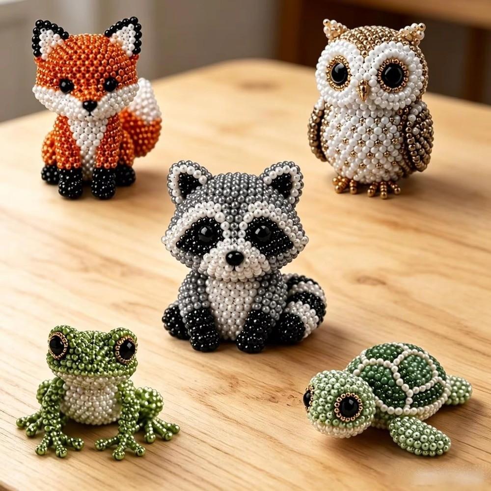 Craft 3D Beaded Animal Kit Animal Shape DIY Bead Craft Kit DIY 3D Beaded Ornament Set  Home Decor