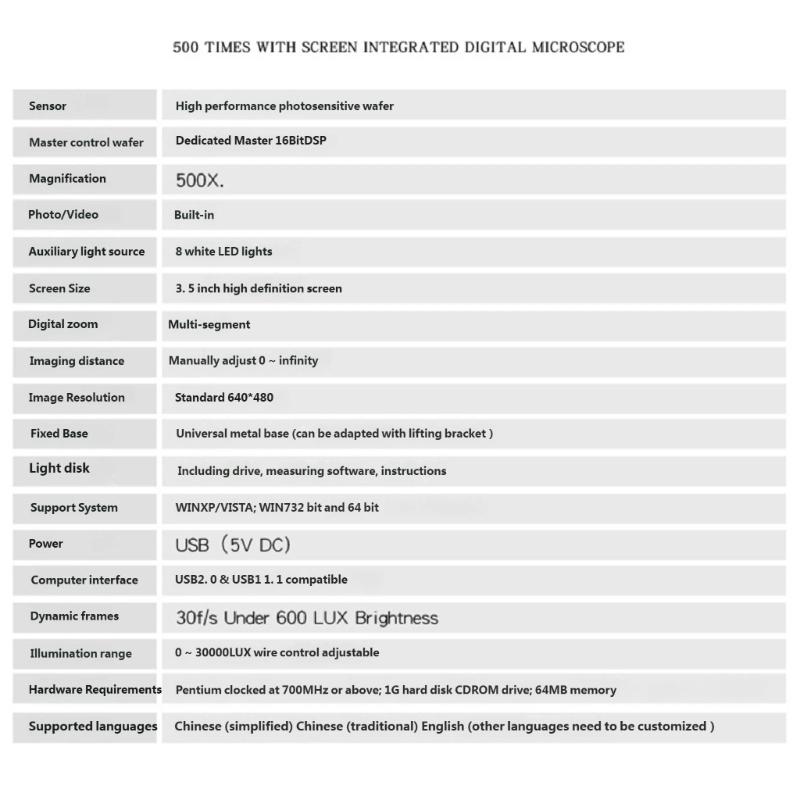 Portable Digital Magnifying Glass for Children with 500X and 500X Zoom Level 3.5 Inch Display Ideal for Outdoor Discovery