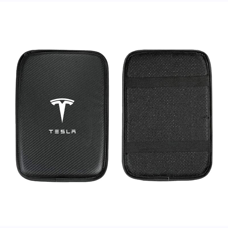 Коврики в подлокотник автомобиля Кожаные накладки на центральную консоль Аксессуары для Tesla Model 3 Model X S 2016-2020 Наклейки TM3 TMX TMS Наклейка