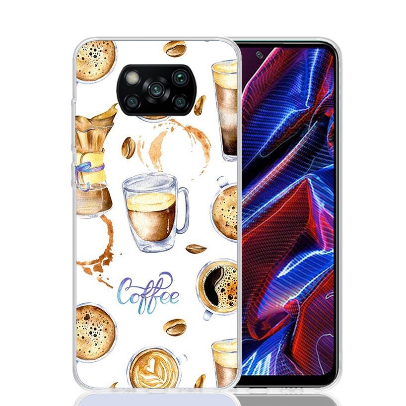Coffee Wine Cup Case Phone Cover for Xiaomi Poco X3 Nfc X5 X6 X7 X4 Gt F7 Ultra F6 F5 Pro F4 F3 M5S M5 M4 M3 5G Trend Fundas Poc