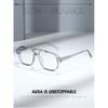 Aviator-style eyeglass frames, AC eyeglass frames, TR90 material, with adjustable temples, plain lenses