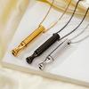 Cross-Border Yoga Meditation Whistle Necklace, Stainless Steel Breathing Regulation Mindfulness Decompression Cylinder Jewelry Necklace