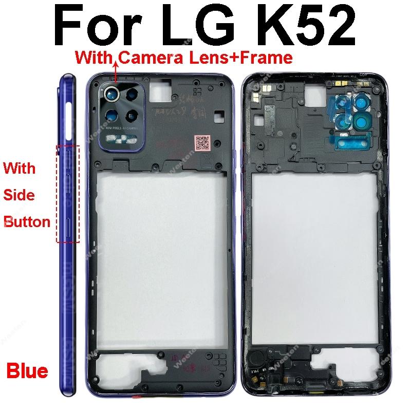 Для LG K42 K52 K62 Plus Средняя рамка Держатель Чехол Идеальная посадка с боковой кнопкой Качественные запчасти для ремонта телефона Стабильный