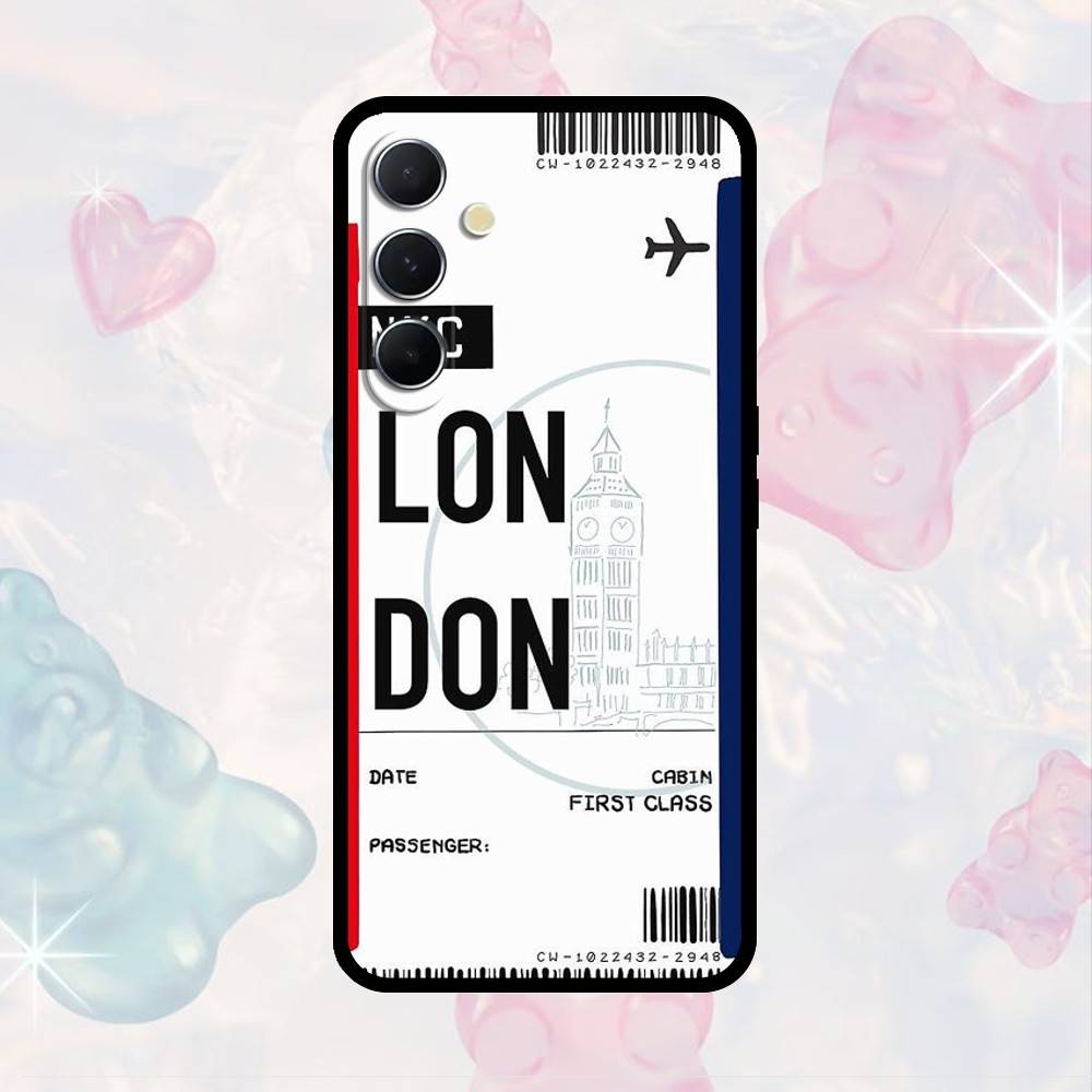 Забавный Билет Туриста Мирового Города Чехол для Телефона для Samsung S25, S24, S21, S22, S23, S30, Ultra, S20, Plus, Fe, Note, 10, 9, 5G Черный Чехол