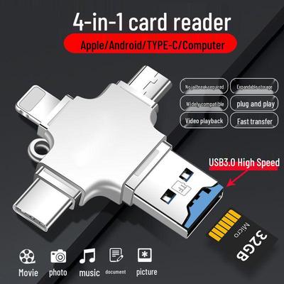 Универсальный OTG-адаптер 4-в-1 для устройств Apple, Android, Huawei, Xiaomi