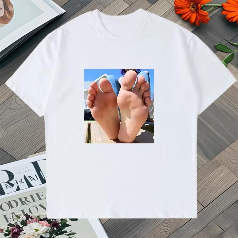 Popular Funny with foot fetish Graphic Hip Hop T shirt Men Women Summer short sleeve T-shirts Cotton Tee shirt