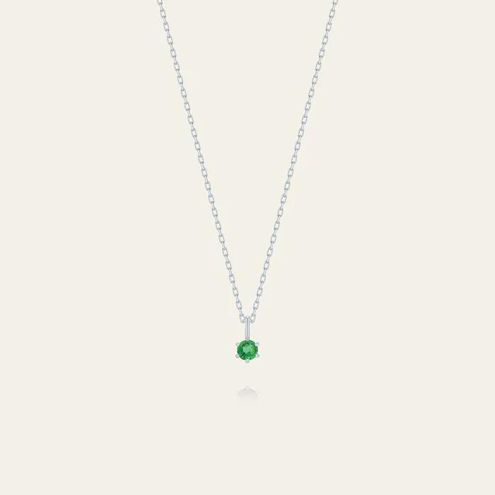14K Birthstone May Emerald Cuddly Necklace