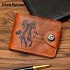 Retro Hunter Wallet with Large Capacity and Magnetic Buckle, Men's Card Holder and US Dollar Bag.
