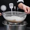 Набор из 3 предметов из нержавеющей стали с ручками для кухни, многофункциональная корзина для мытья посуды и сито для риса, прочный инструмент для слива